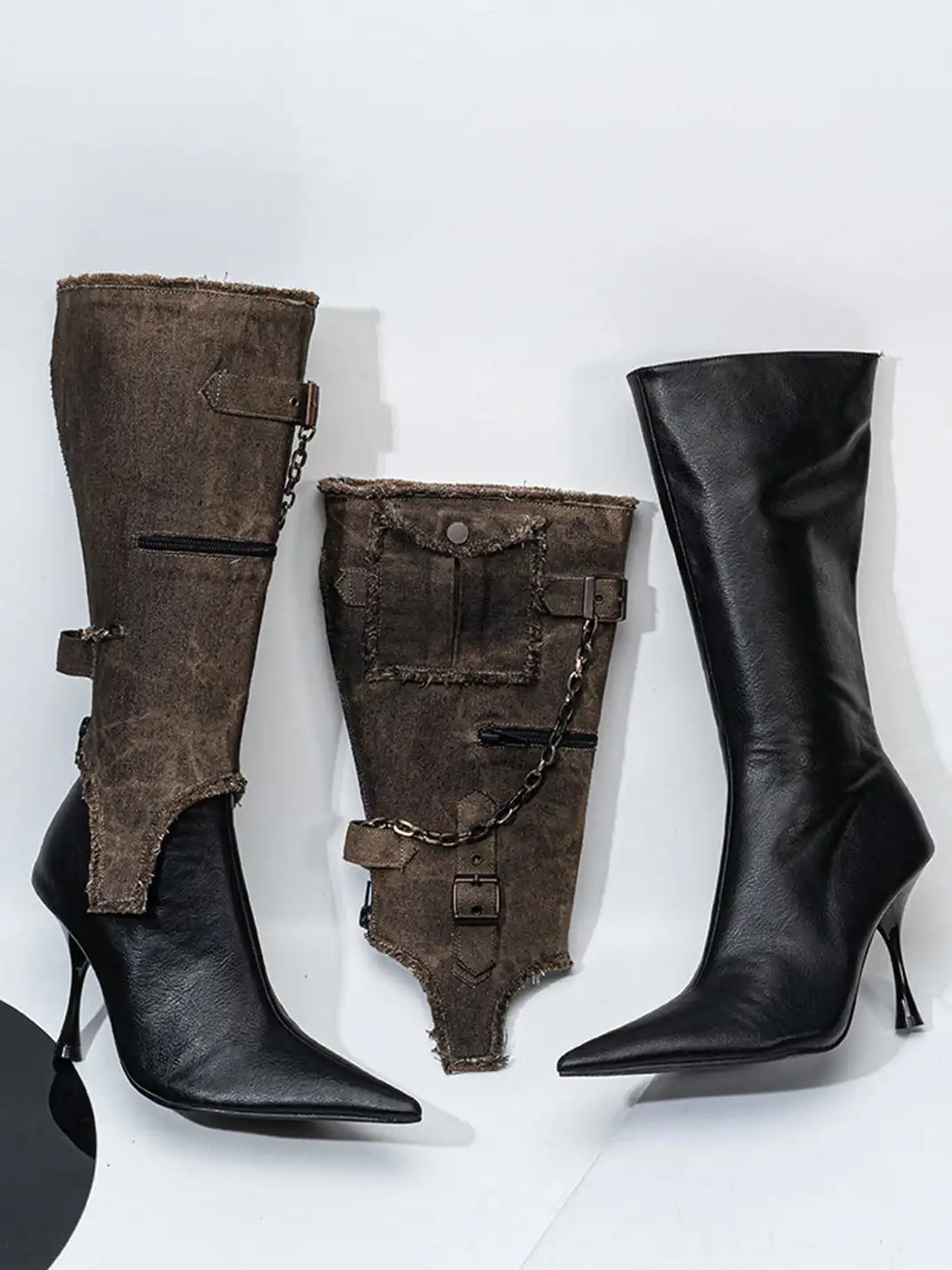 SISTER CURIE | Vintage Distressed Pointed-Toe Boots