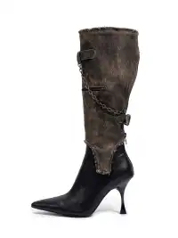SISTER CURIE | Vintage Distressed Pointed-Toe Boots