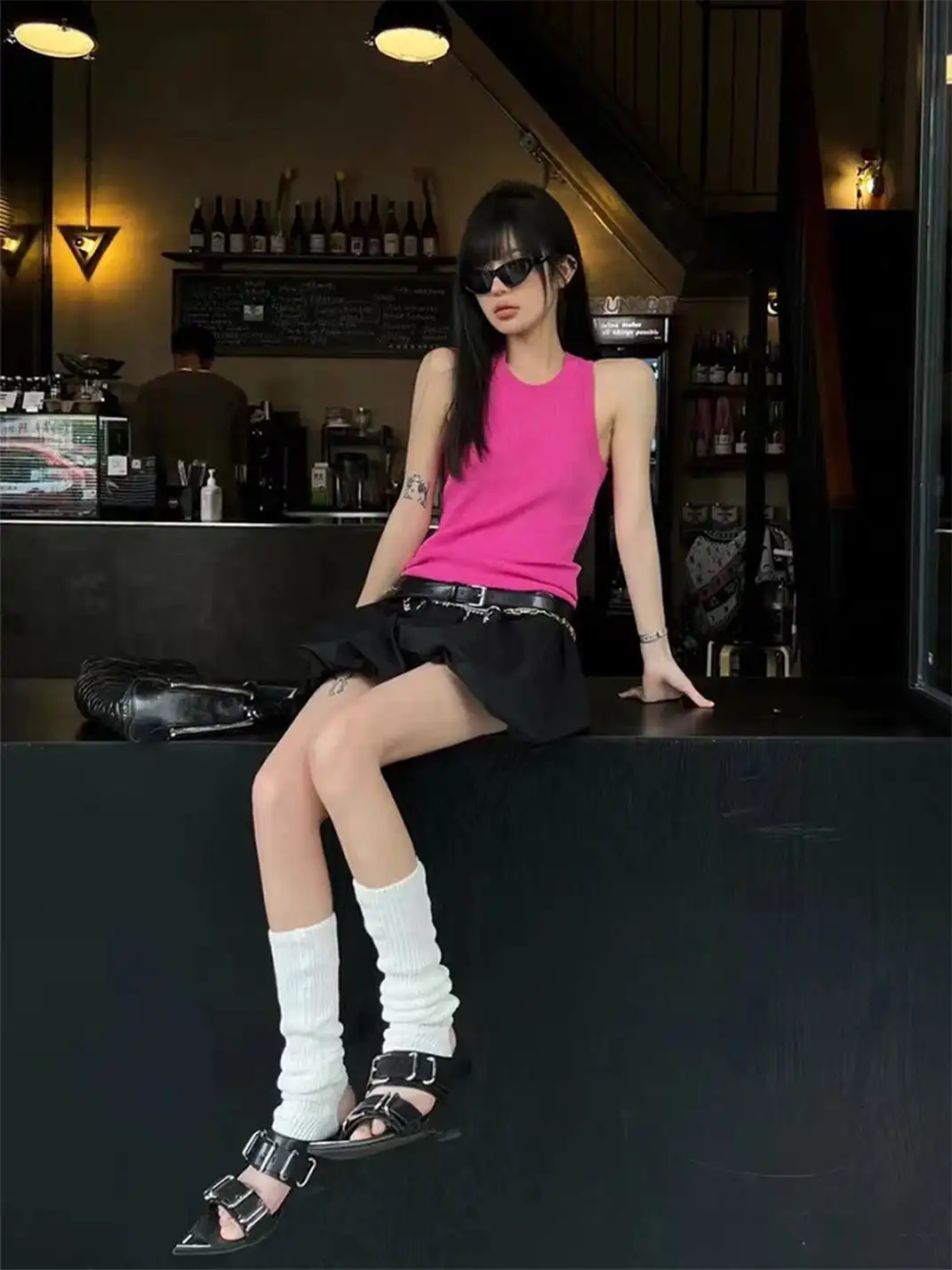 SISTER CURIE | Pointed-Toe Buckle Wedge Sandals
