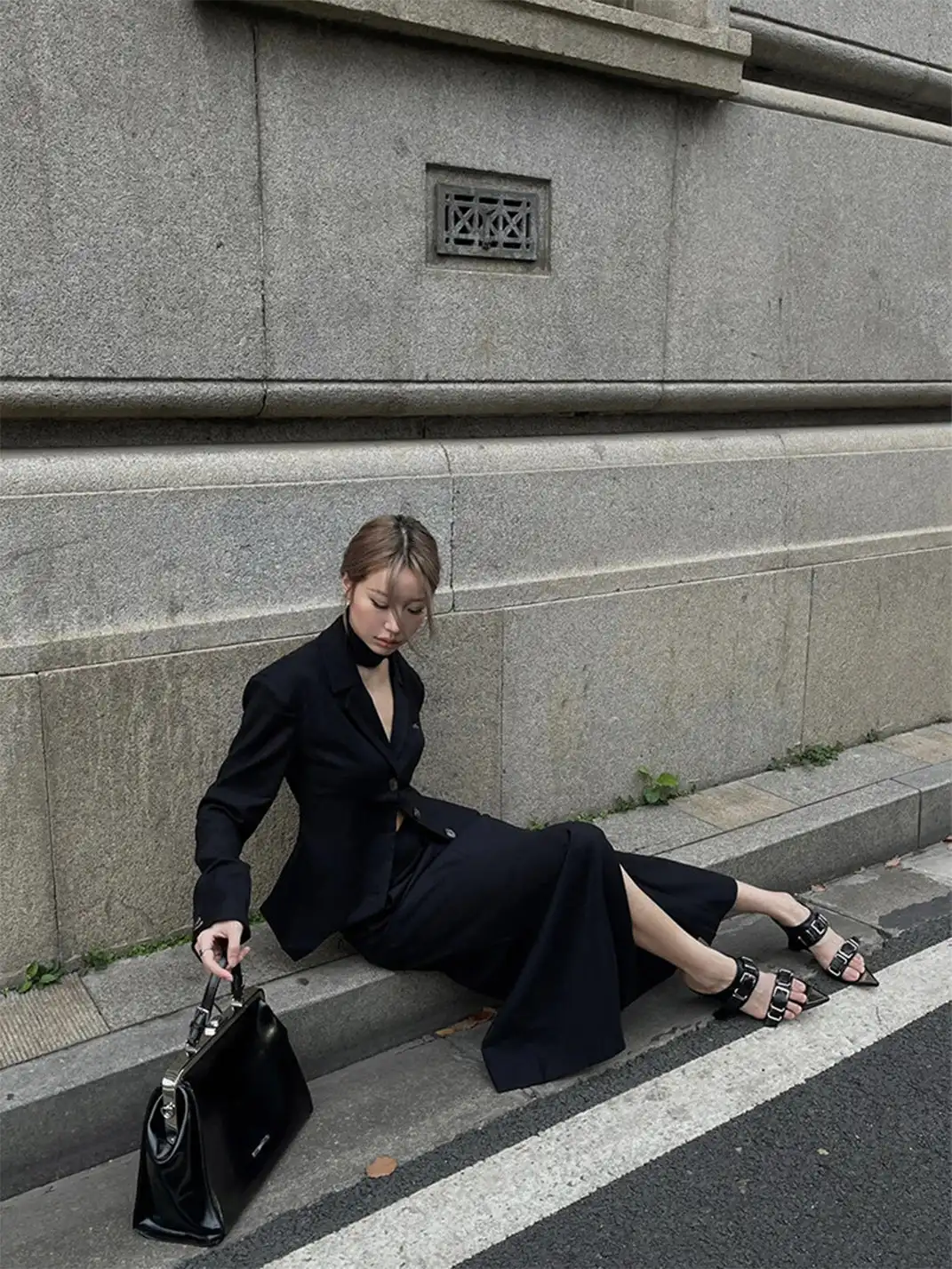 SISTER CURIE | Pointed-Toe Buckle Wedge Sandals