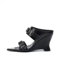 SISTER CURIE | Pointed-Toe Buckle Wedge Sandals