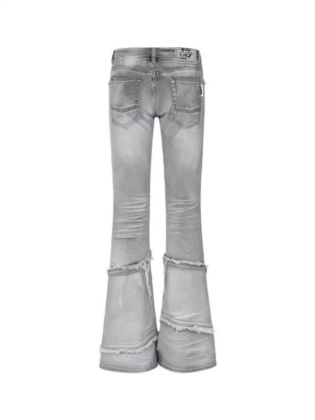 CandyCash | Crinkled Coated Knife-Cut Ripped Tassel Jeans
