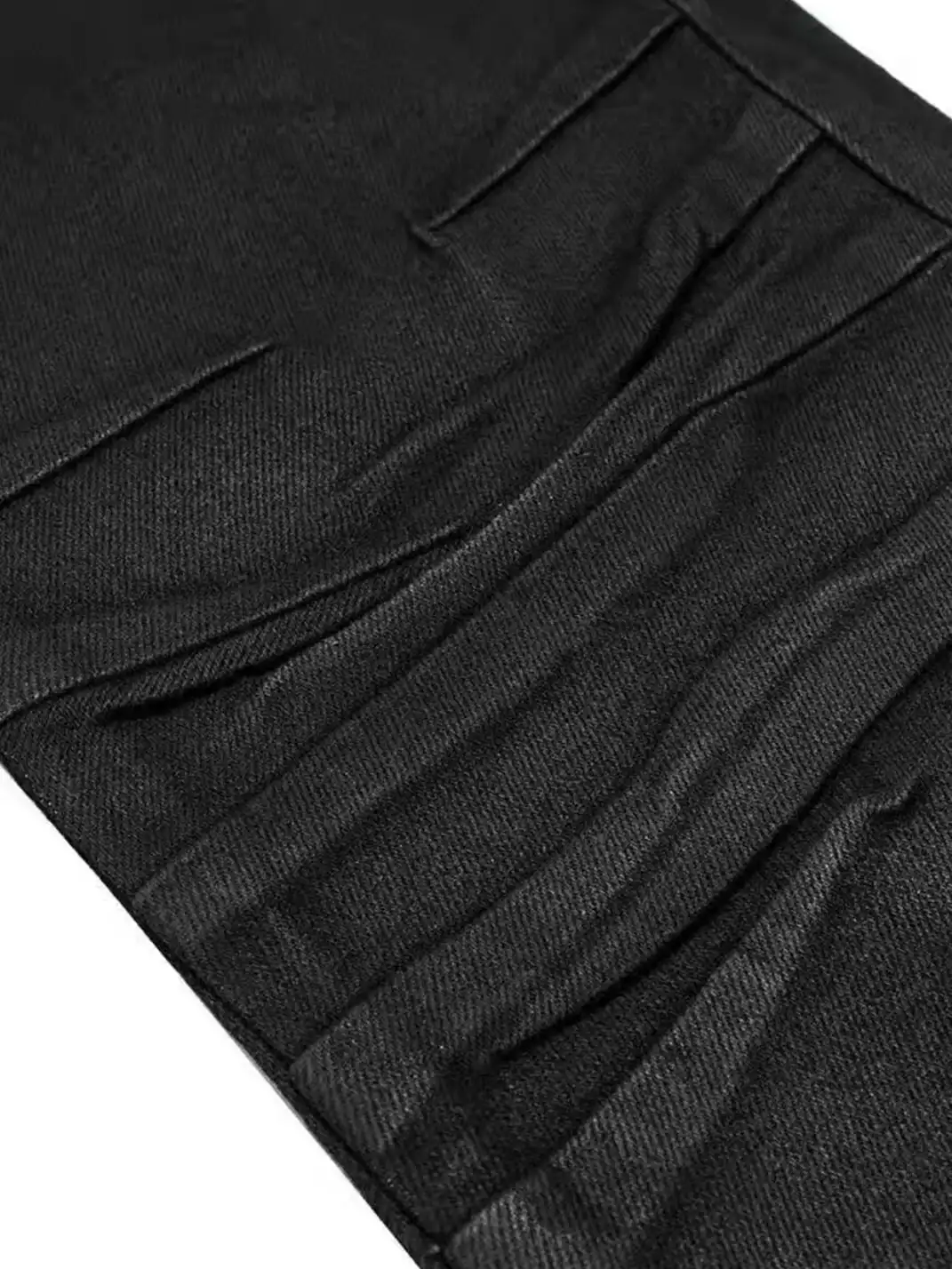 CandyCash | Wax-Coated Wrinkled Studded Jeans
