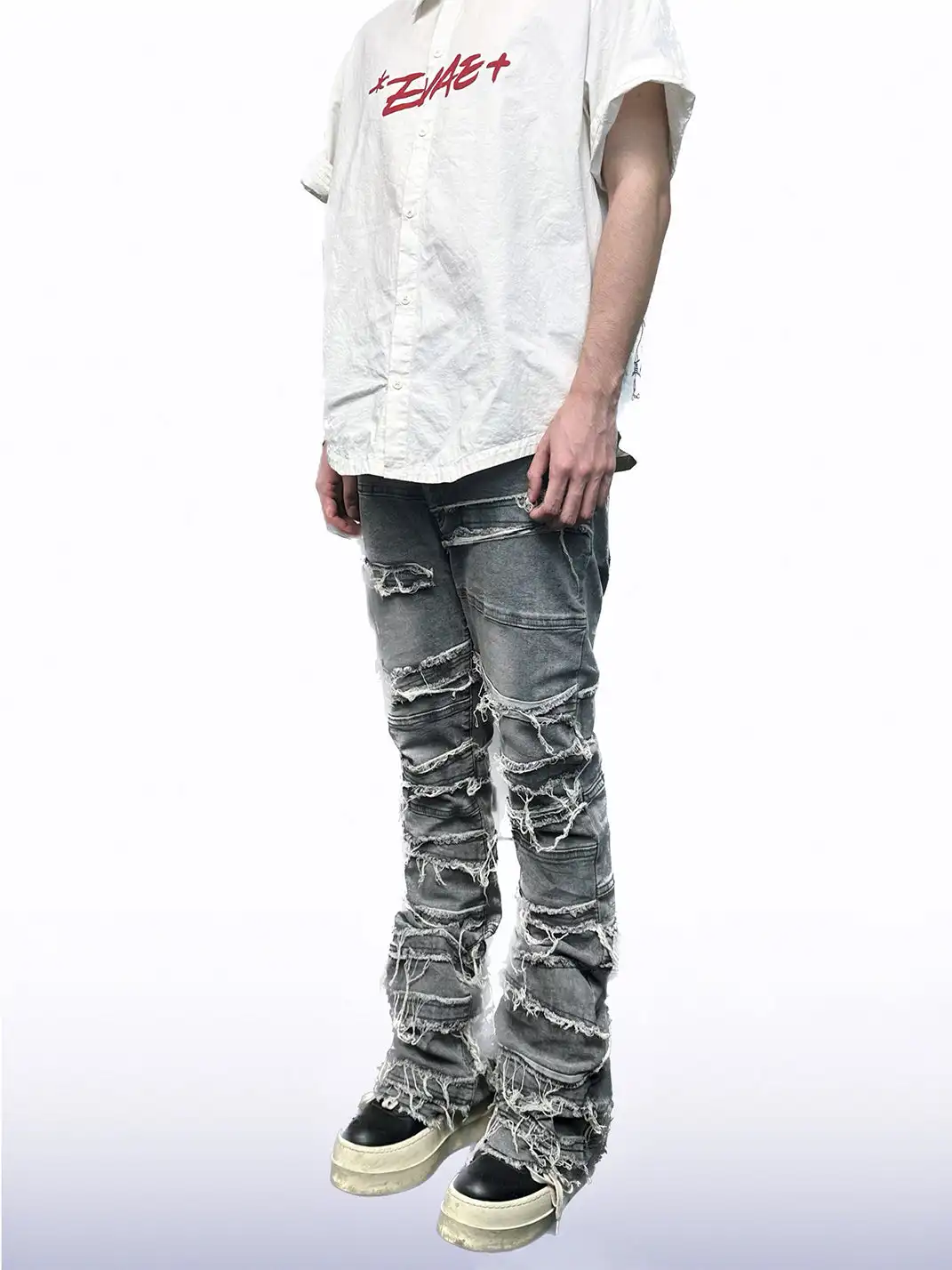 CandyCash | Ripped Fringed Jeans