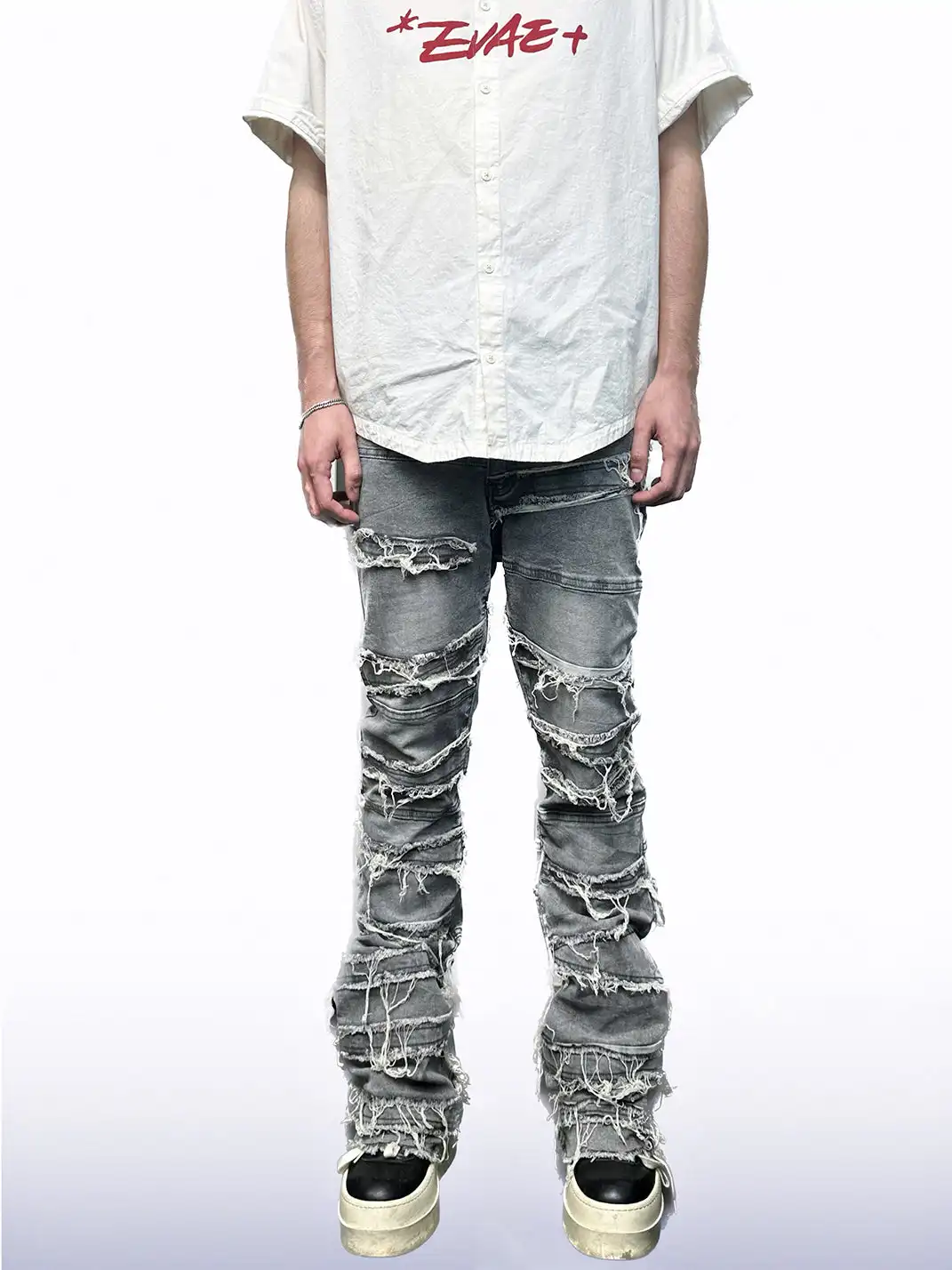 CandyCash | Ripped Fringed Jeans