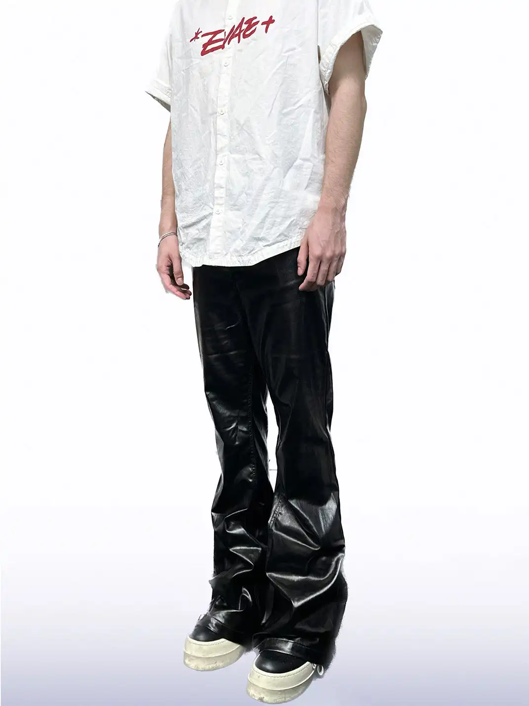 CandyCash | Glossy Patent Leather Flared Jeans