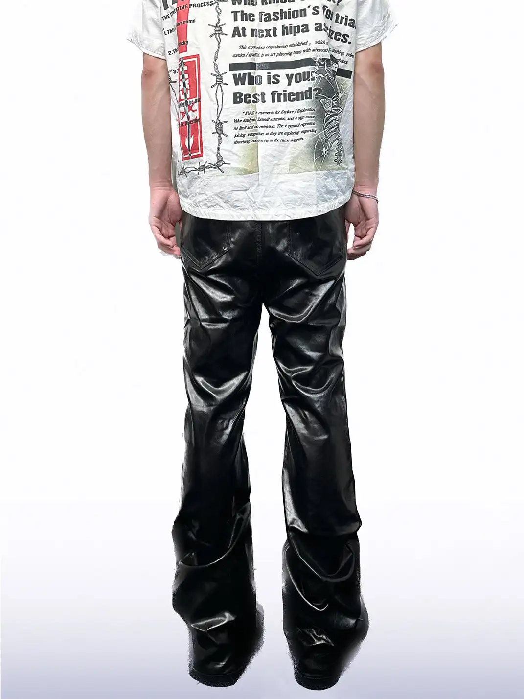 CandyCash | Glossy Patent Leather Flared Jeans