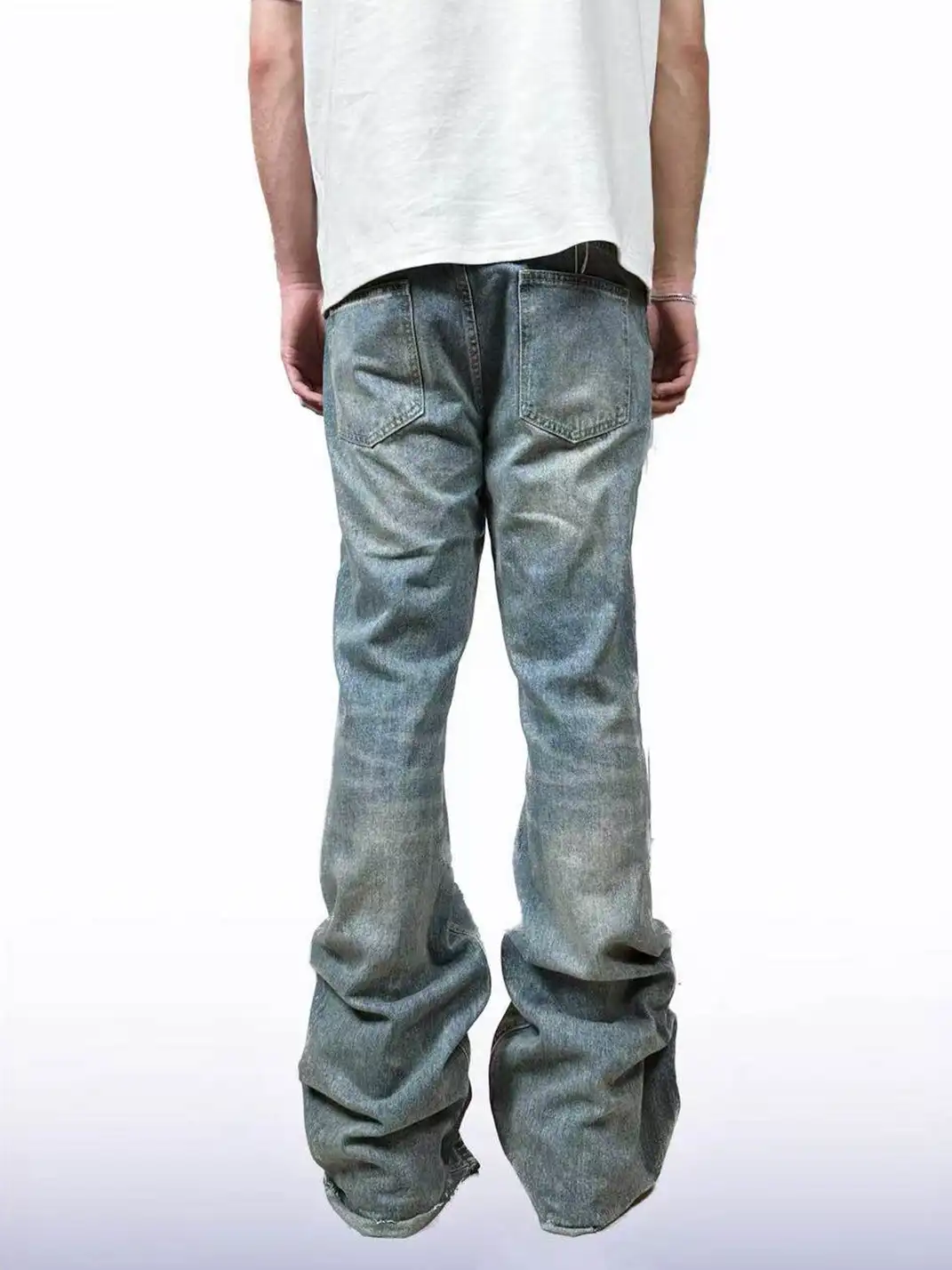 CandyCash | Distressed Washed Ice Blue Flared Jeans