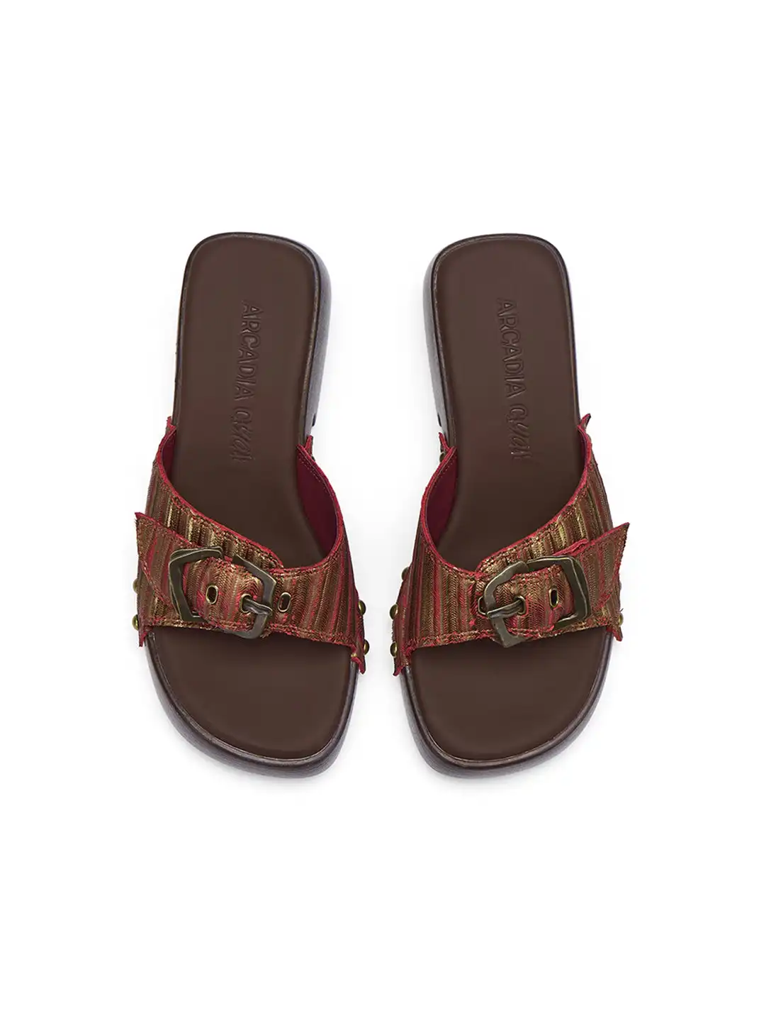 Arcadiagyal | Woven Top-Grain Cowhide Platform Sandals