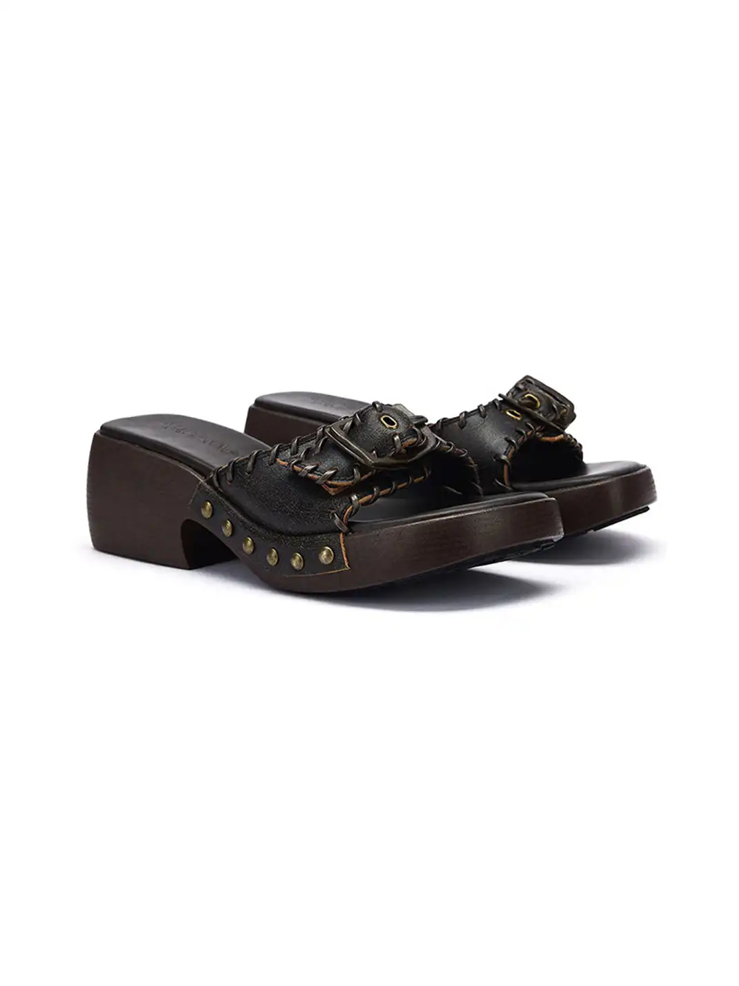 Arcadiagyal | Woven Top-Grain Cowhide Platform Sandals