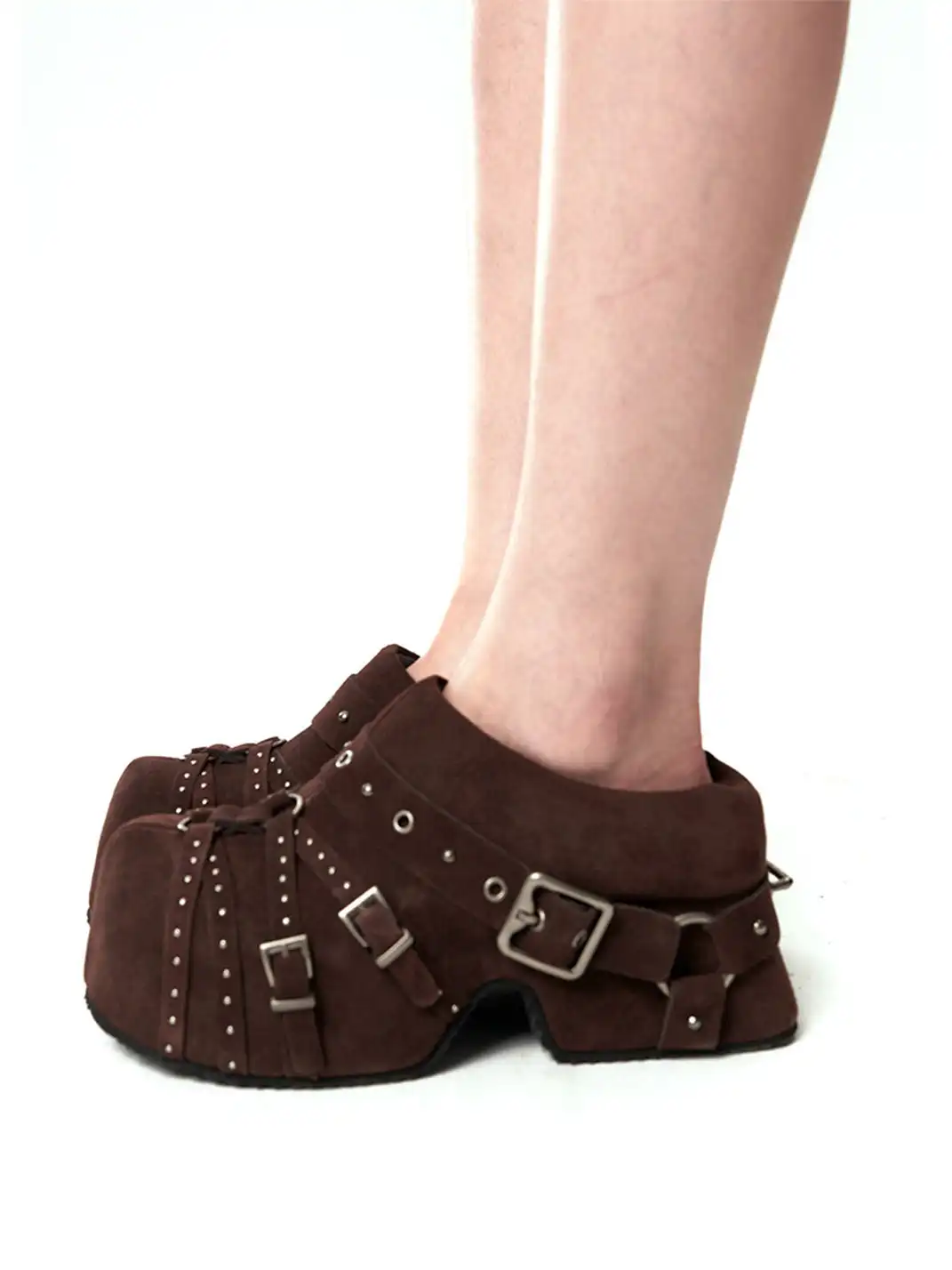 Arcadiagyal | Strappy Rivet Closed-Toe Slippers
