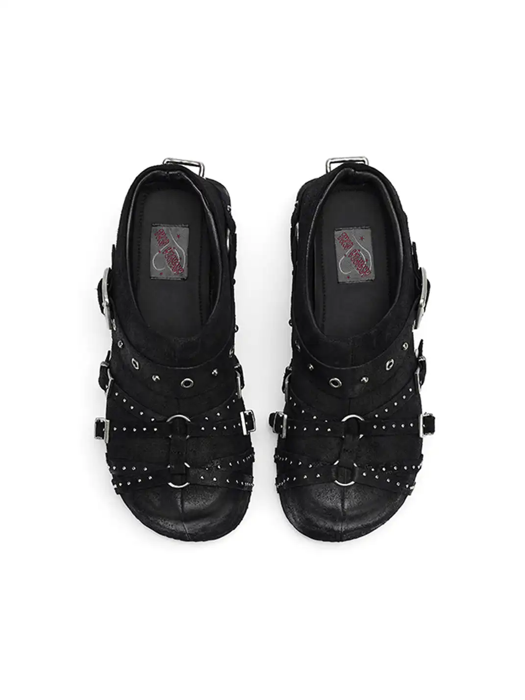Arcadiagyal | Strappy Rivet Closed-Toe Slippers