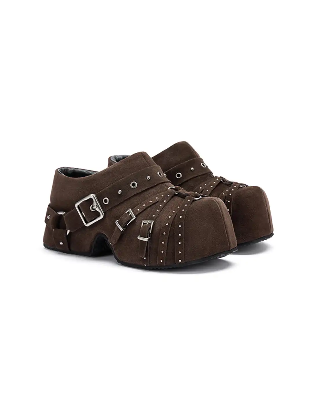 Arcadiagyal | Strappy Rivet Closed-Toe Slippers