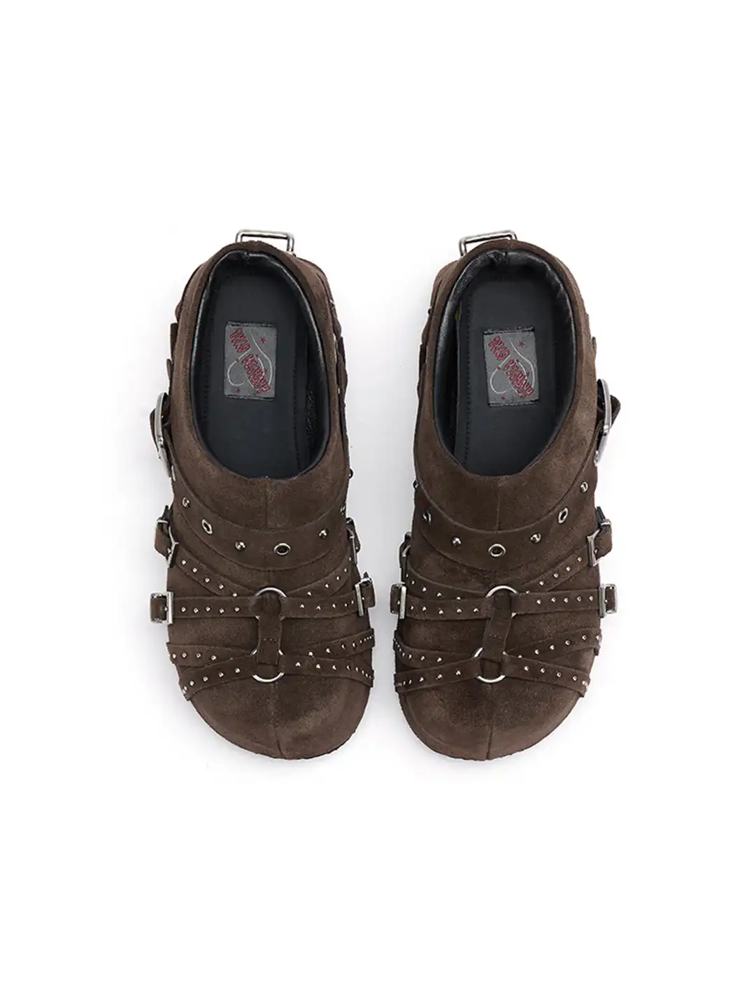 Arcadiagyal | Strappy Rivet Closed-Toe Slippers