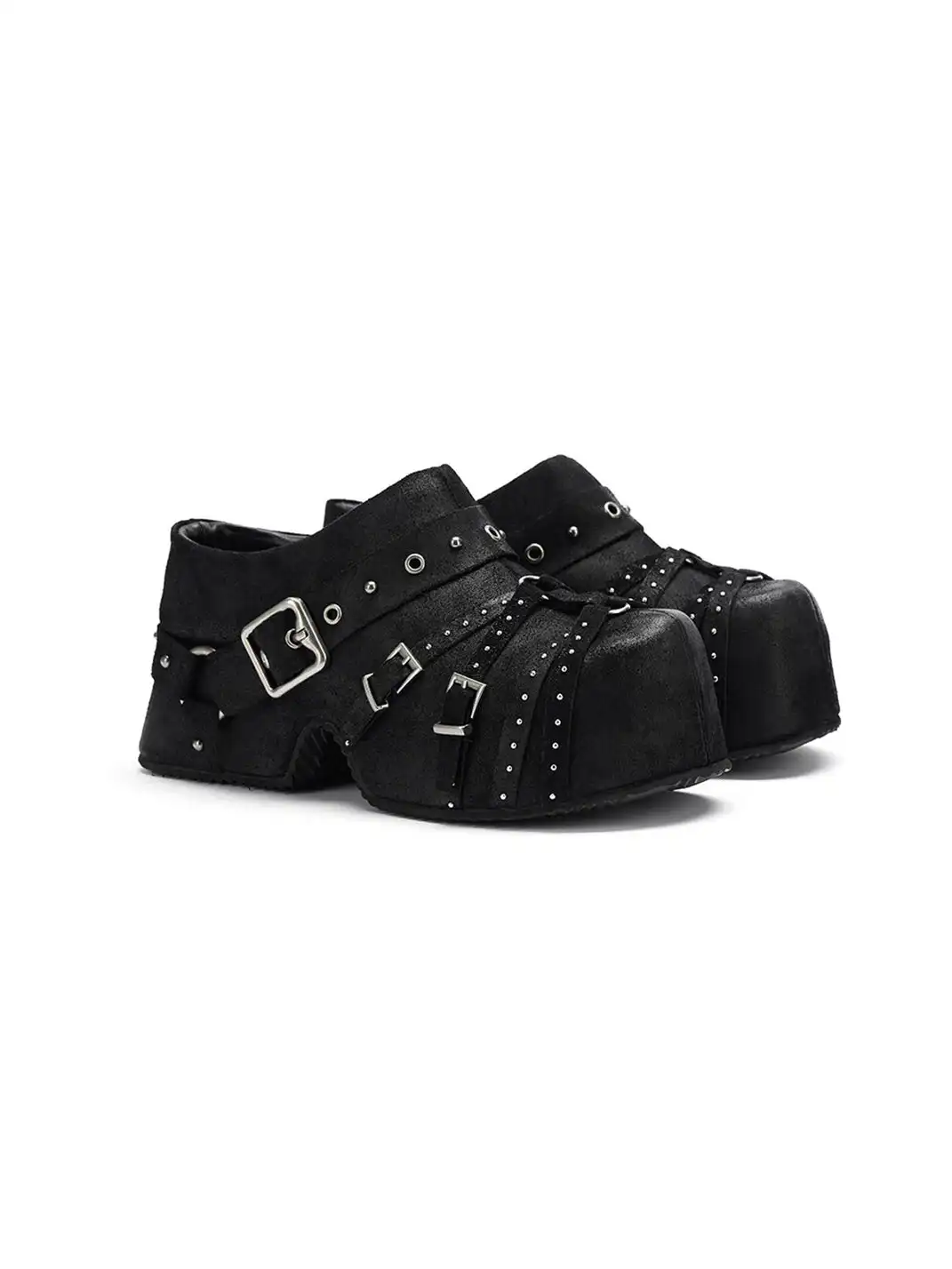 Arcadiagyal | Strappy Rivet Closed-Toe Slippers