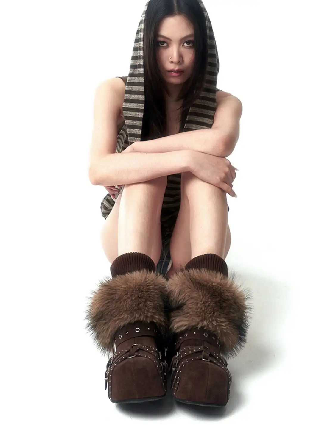 Arcadiagyal | Strappy Rivet Closed-Toe Slippers