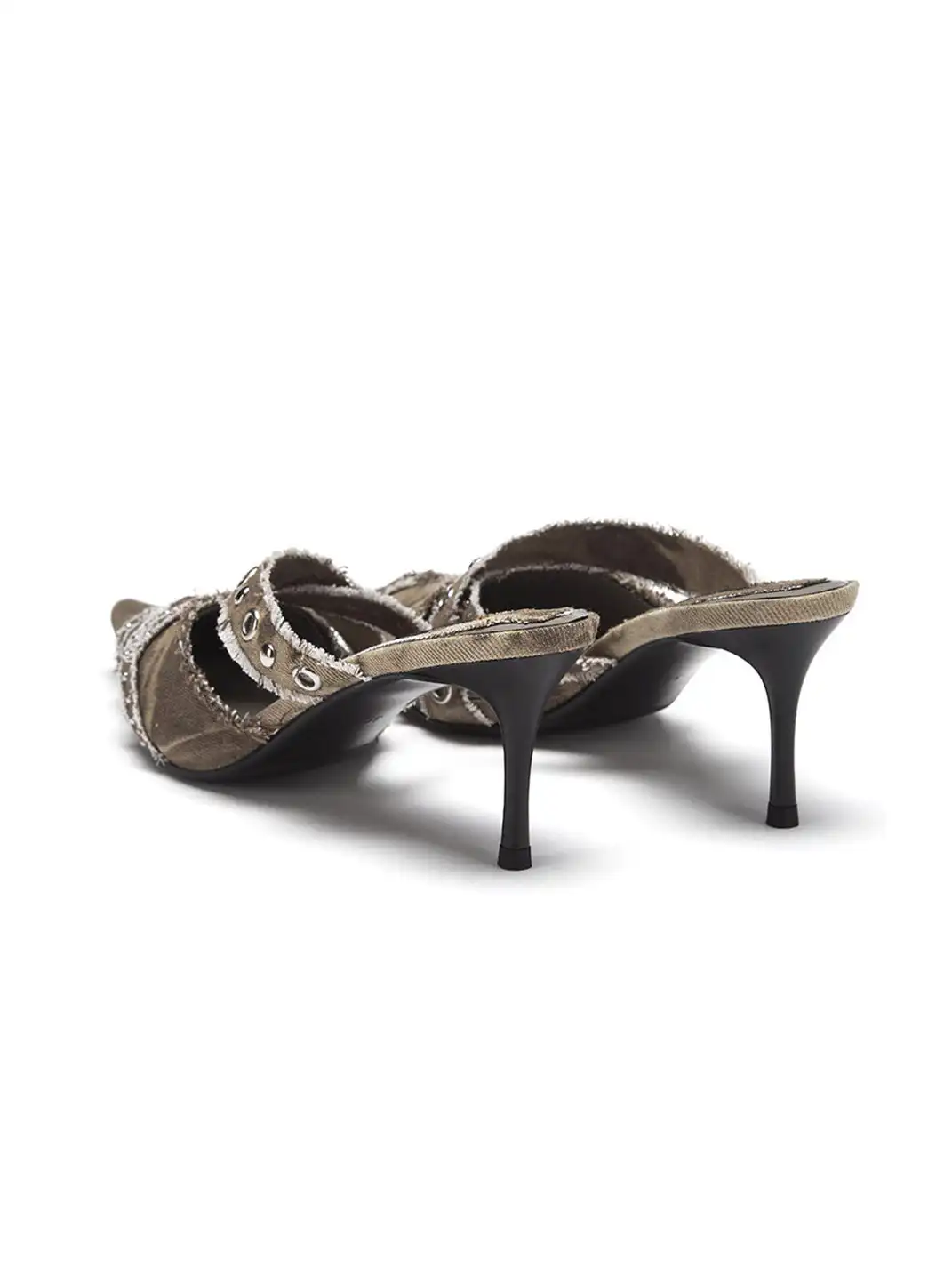 Arcadiagyal | Raw-Edged High-Heeled Pointed Sandals