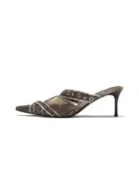 Arcadiagyal | Raw-Edged High-Heeled Pointed Sandals