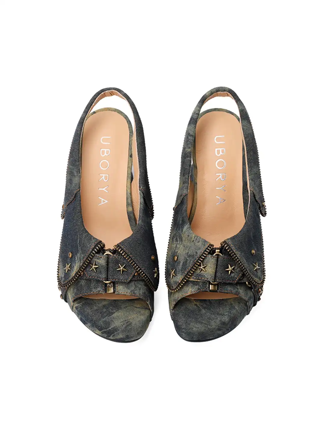 UBORYA | Cowboy Wasteland Peep-Toe High-Heeled Sandals