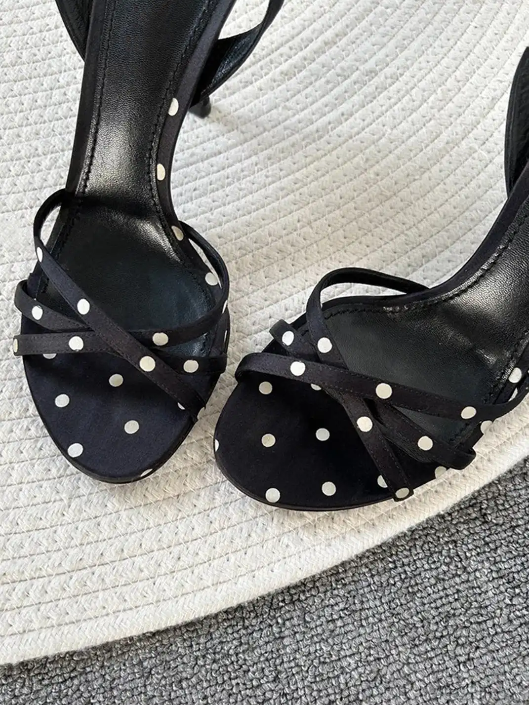 9HAO | Polka Dot Strappy High-Heeled Sandals