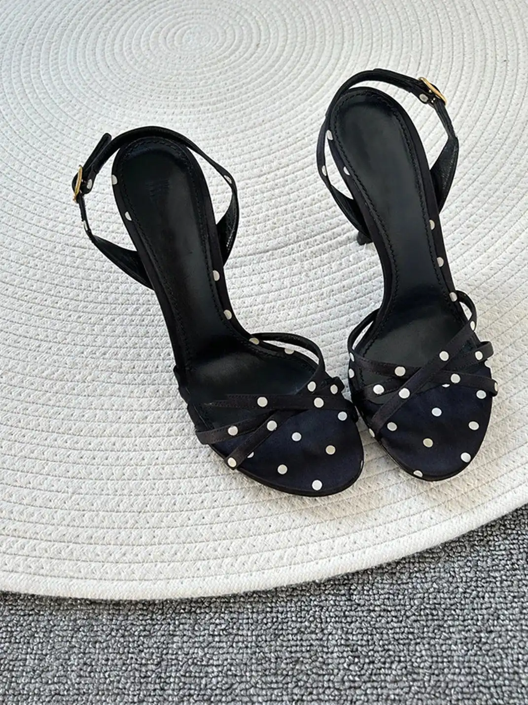 9HAO | Polka Dot Strappy High-Heeled Sandals