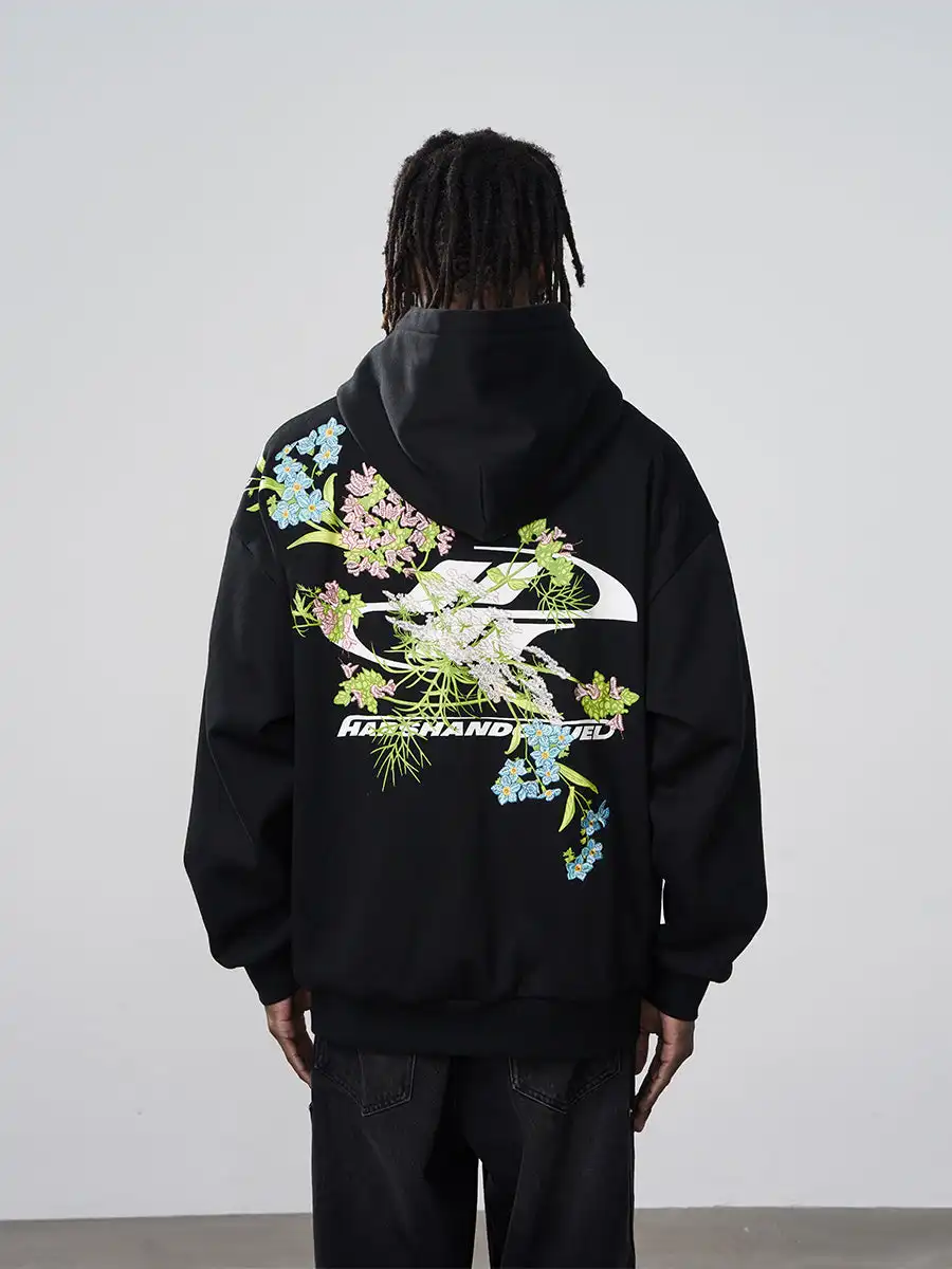 Floral Embroidered Hoodie