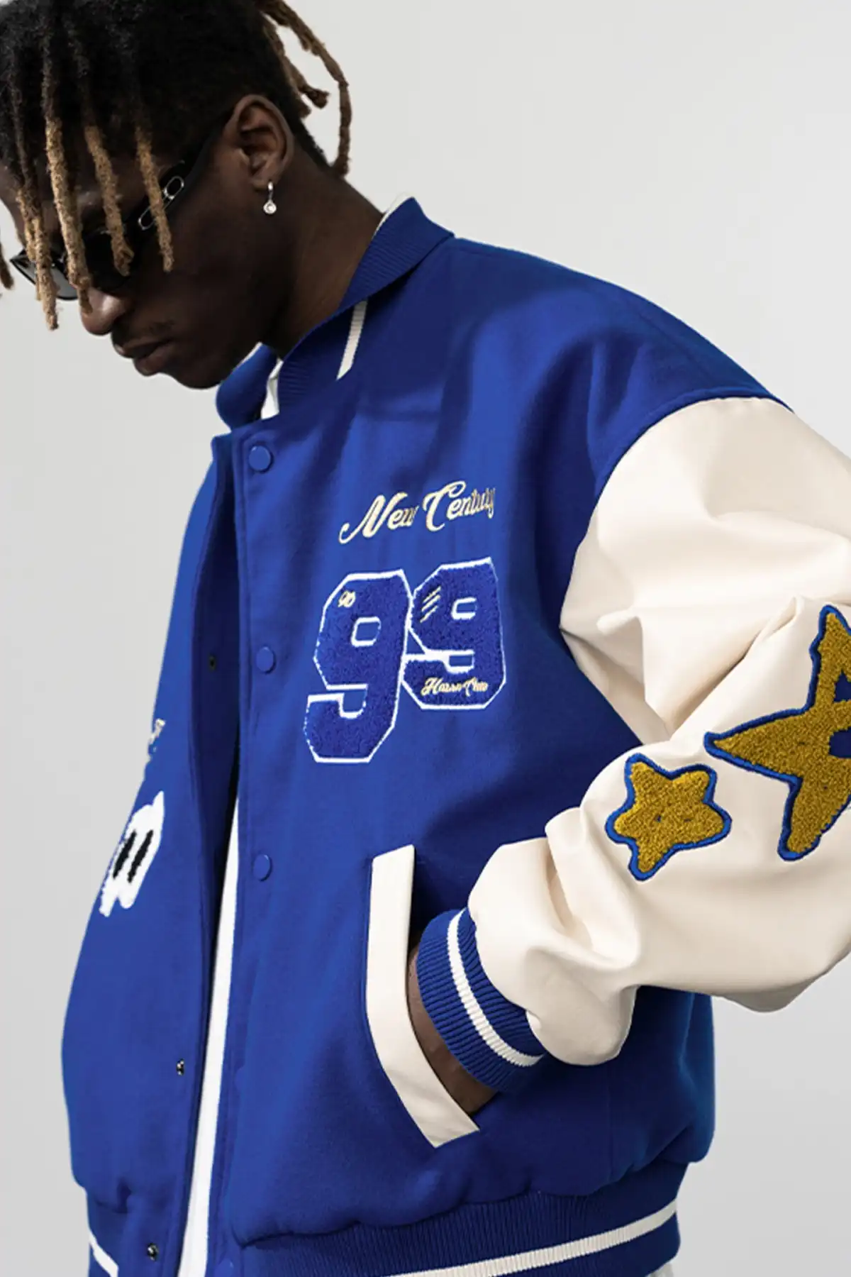 Hand-painted Star Embroidered Varsity Jackets
