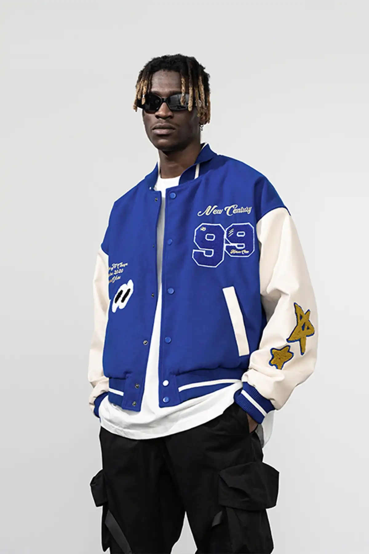 Hand-painted Star Embroidered Varsity Jackets