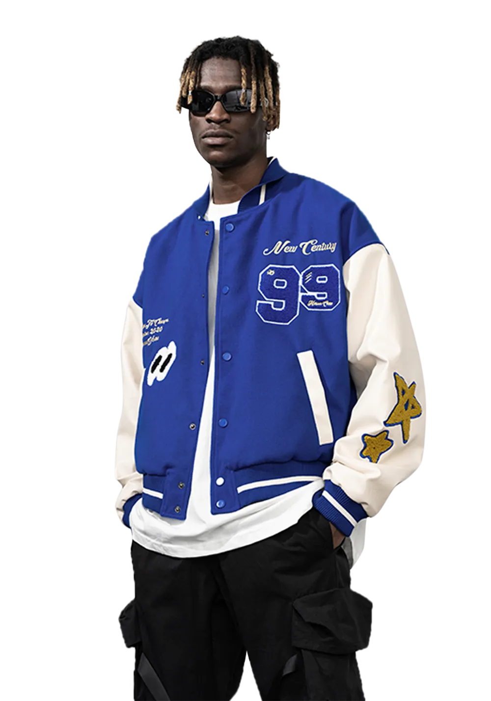 Hand-painted Star Embroidered Varsity Jackets
