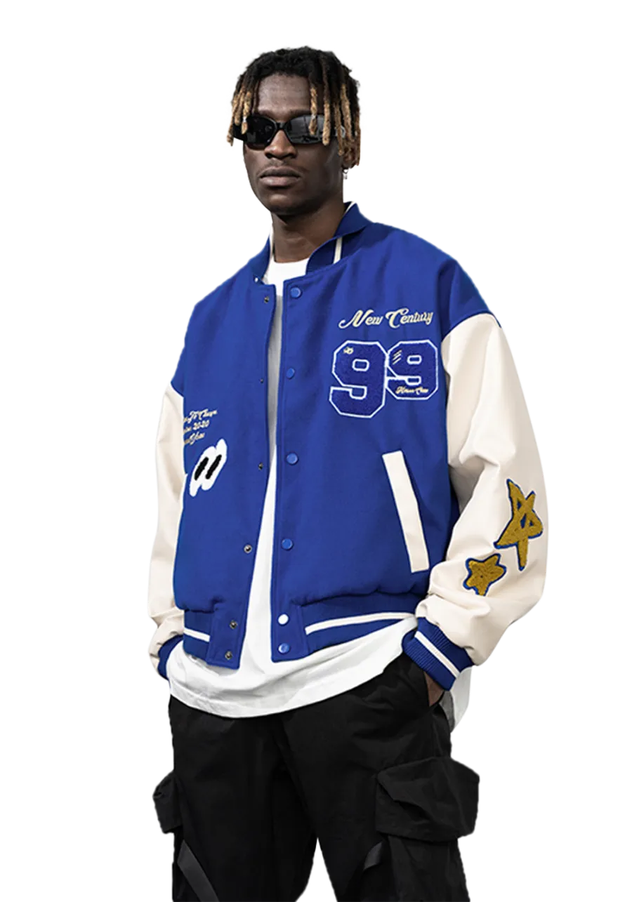 Hand-painted Star Embroidered Varsity Jackets - 2