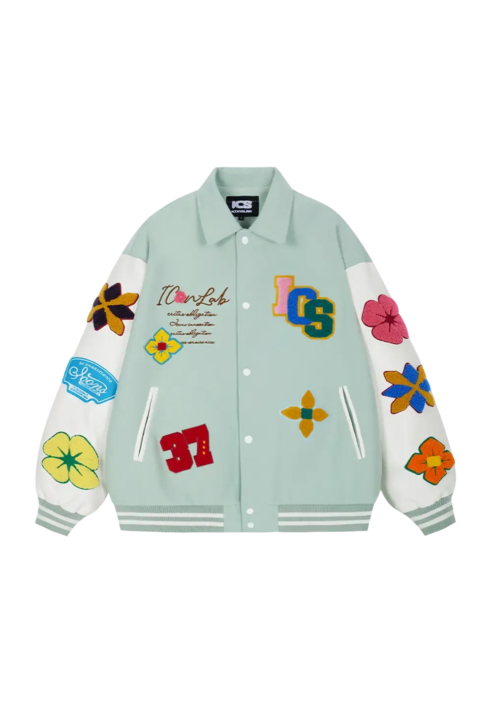 Flash Sale丨Flower Contrast Lapel Baseball Jersey(US Only)