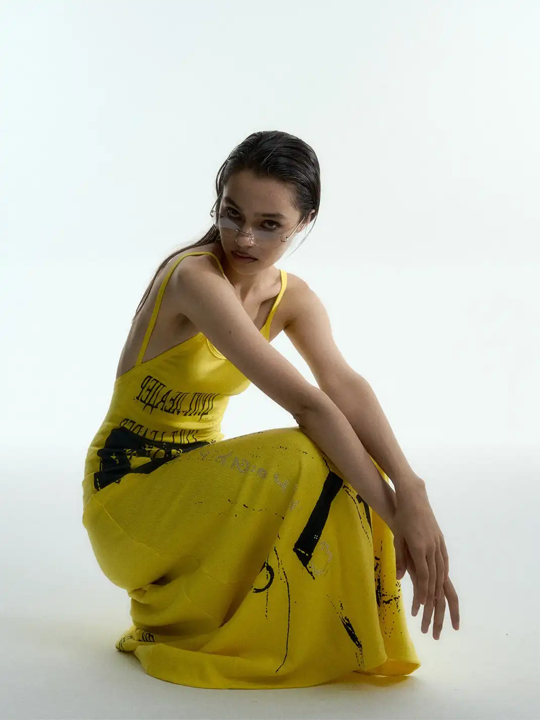 Razorr | Printed Rhinestone Sleeveless Camisole Dress