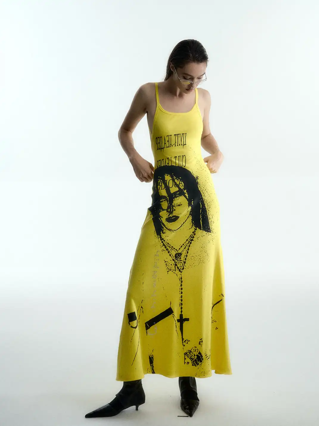 Razorr | Printed Rhinestone Sleeveless Camisole Dress