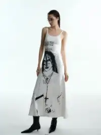 Razorr | Printed Rhinestone Sleeveless Camisole Dress