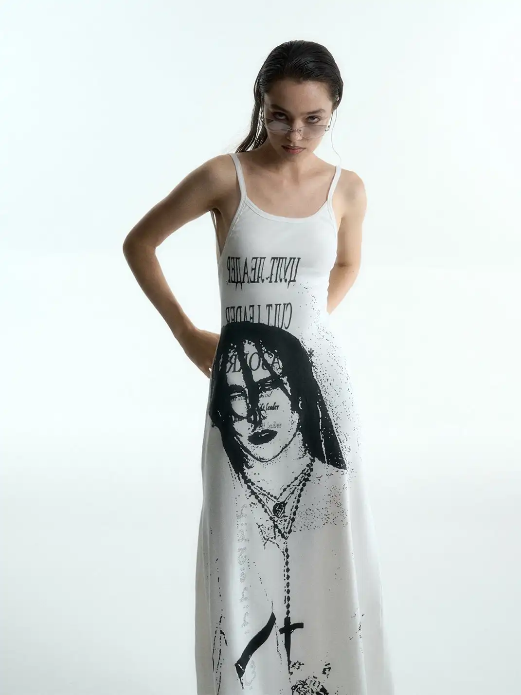 Razorr | Printed Rhinestone Sleeveless Camisole Dress