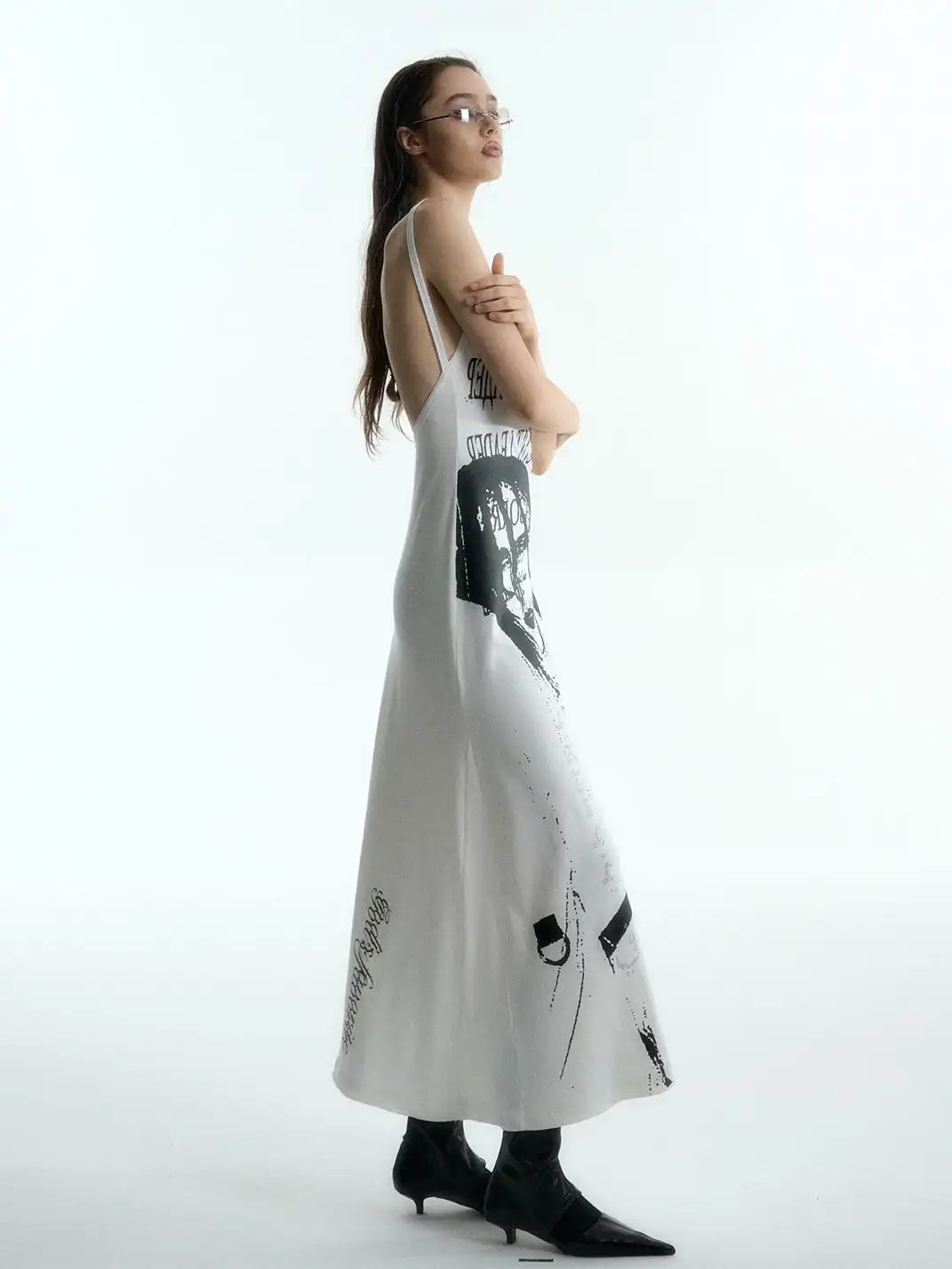Razorr | Printed Rhinestone Sleeveless Camisole Dress