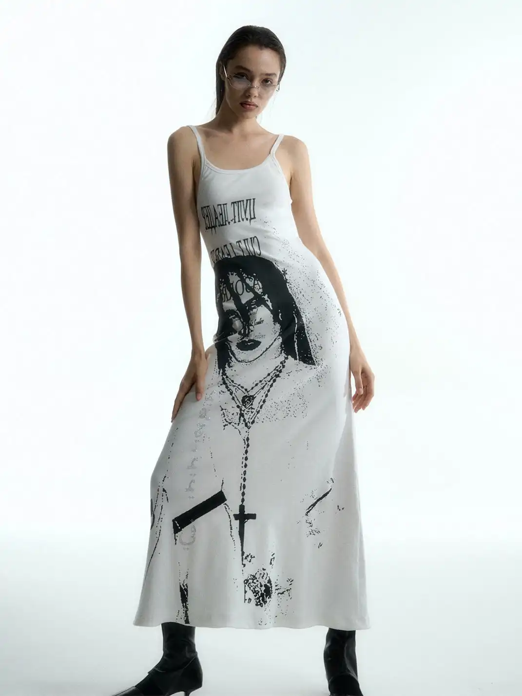 Razorr | Printed Rhinestone Sleeveless Camisole Dress