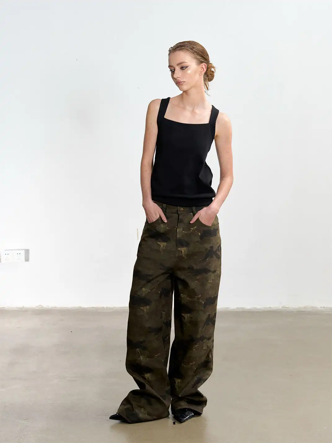 Razorr | Camouflage Wide-Leg Jeans