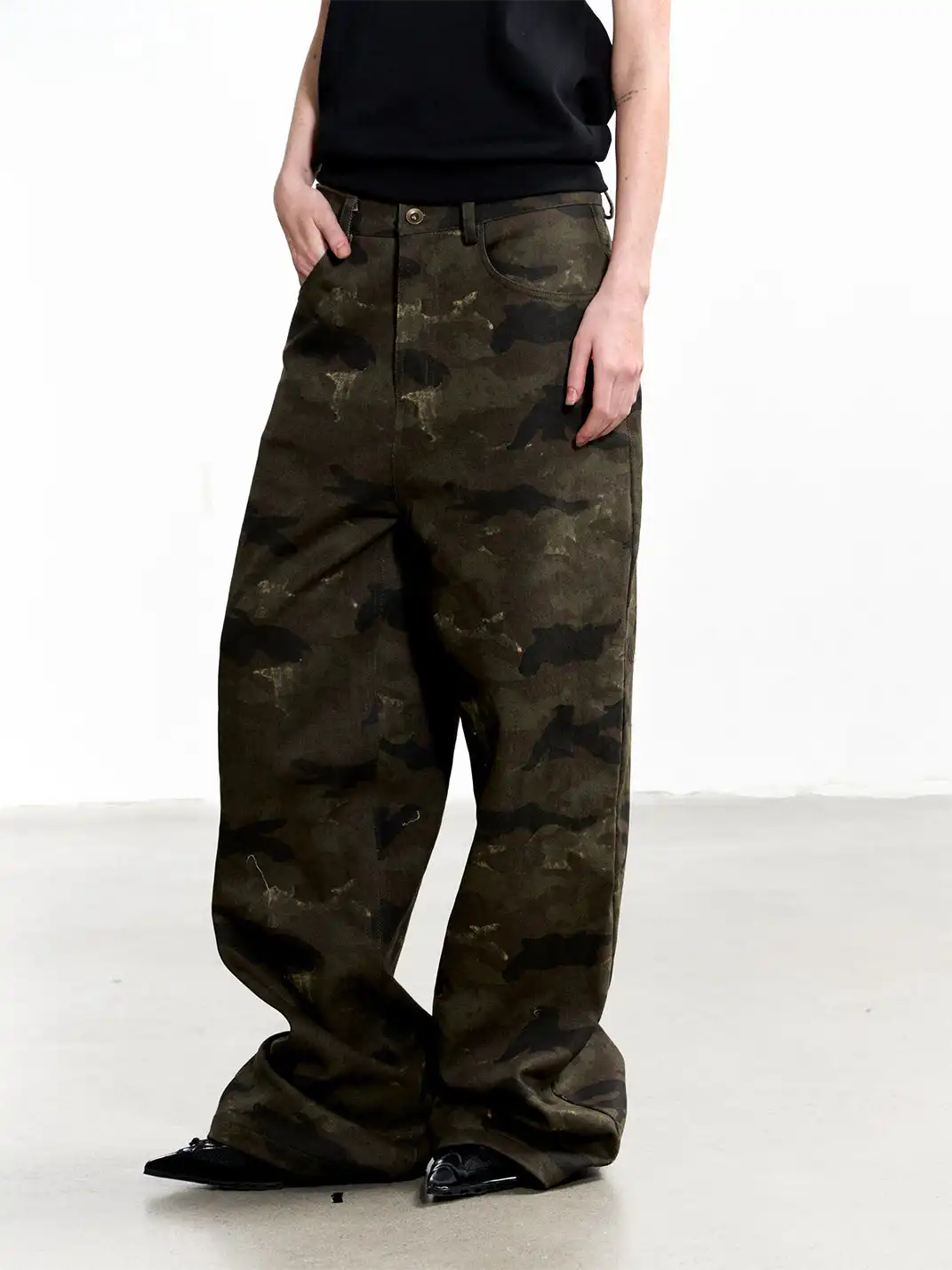 Razorr | Camouflage Wide-Leg Jeans
