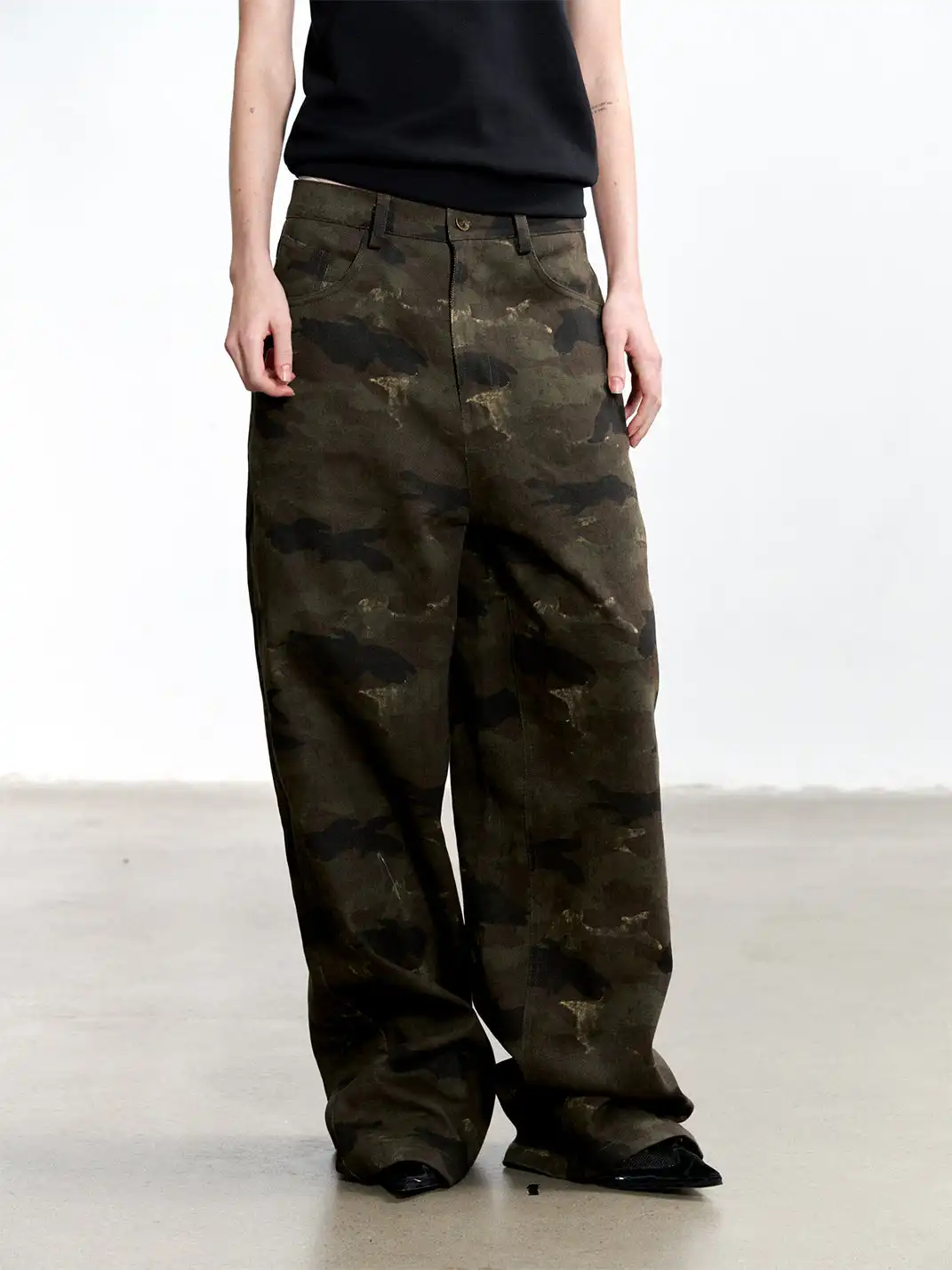 Razorr | Camouflage Wide-Leg Jeans