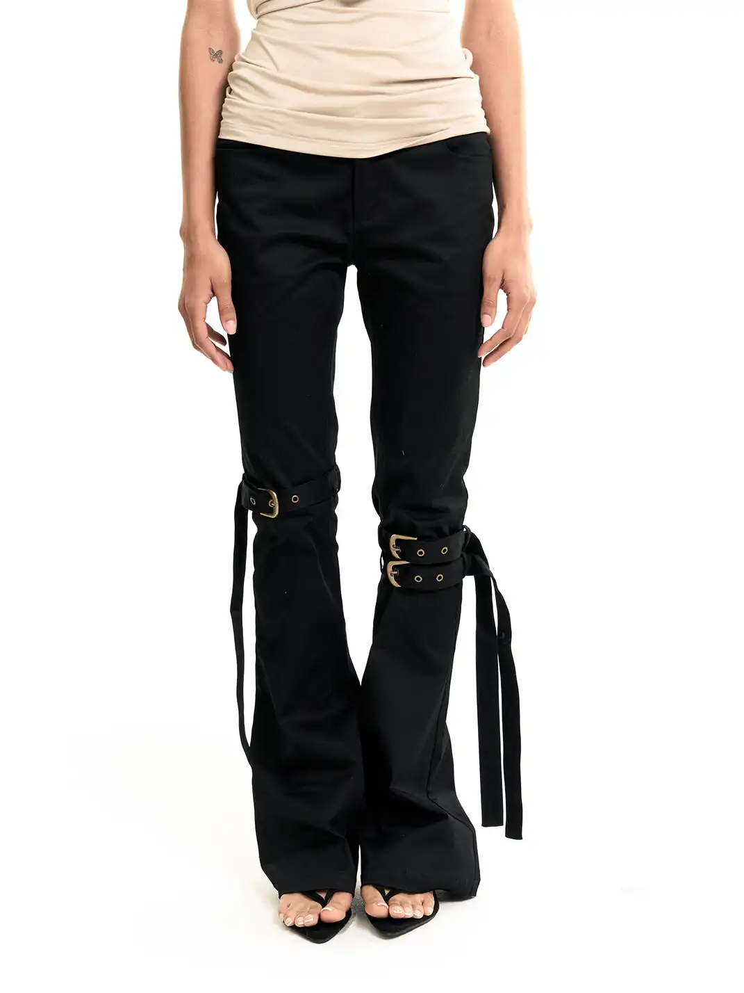 Razorr | Adjustable Asymmetrical Flared Pants With Laces