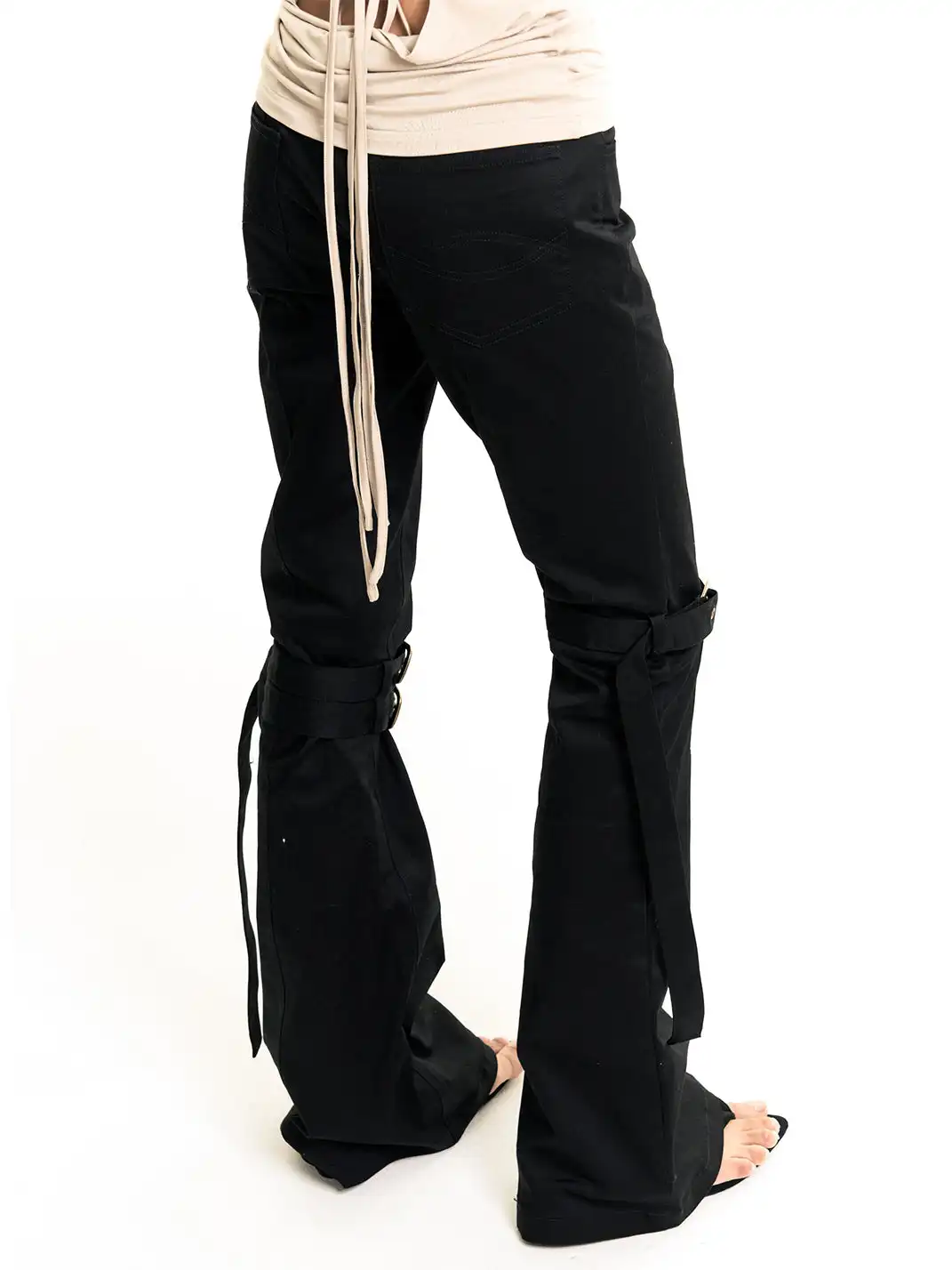 Razorr | Adjustable Asymmetrical Flared Pants With Laces