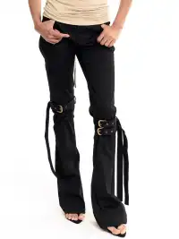 Razorr | Adjustable Asymmetrical Flared Pants With Laces