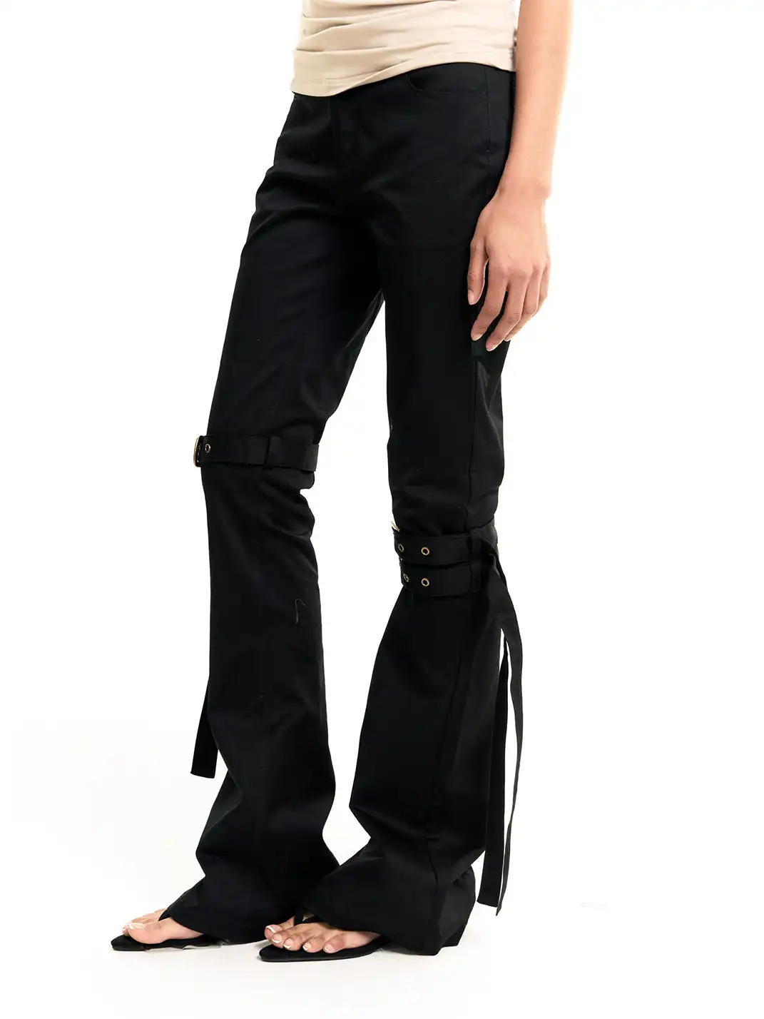 Razorr | Adjustable Asymmetrical Flared Pants With Laces