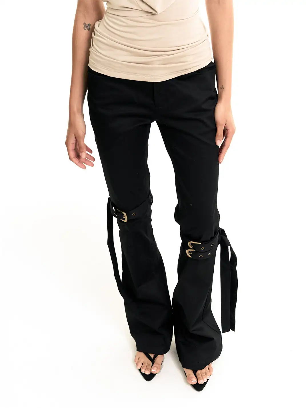 Razorr | Adjustable Asymmetrical Flared Pants With Laces