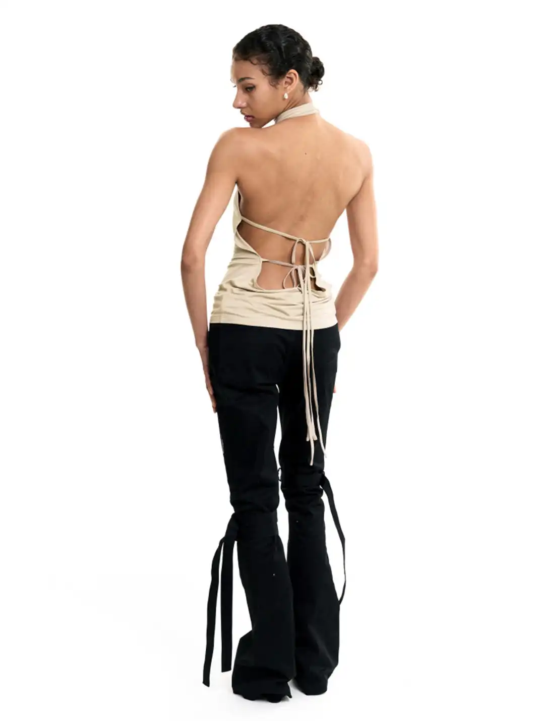 Razorr | Adjustable Asymmetrical Flared Pants With Laces