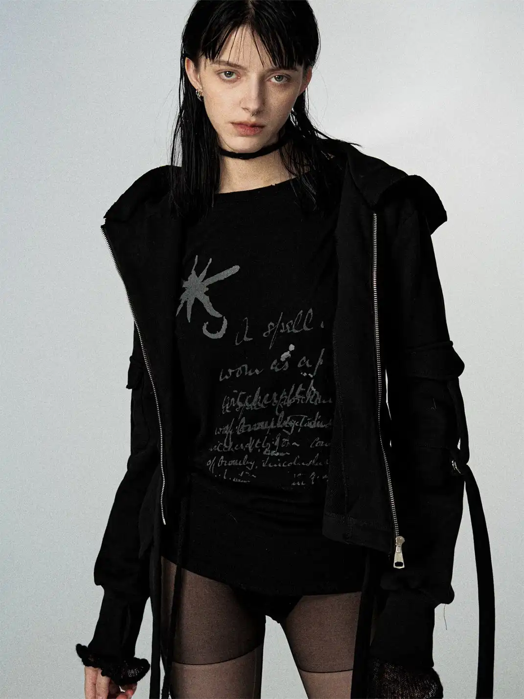 Razorr | Star Print Patchwork Hollow-Out Blouse