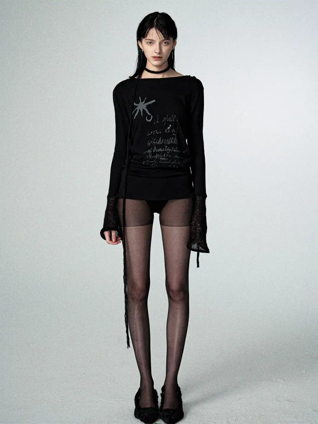 Razorr | Star Print Patchwork Hollow-Out Blouse