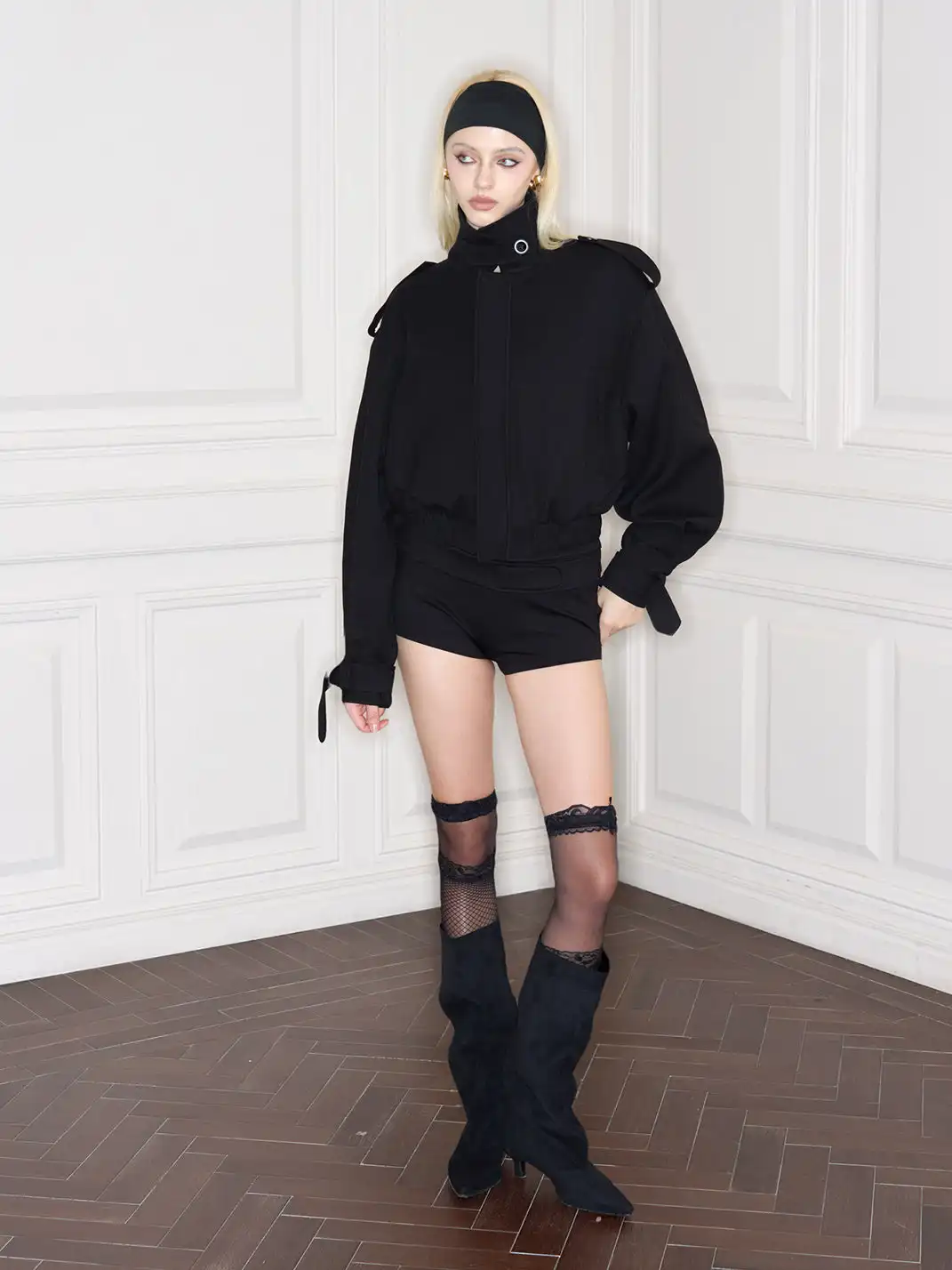 Razorr | Wool Blend Turtleneck Short Coat