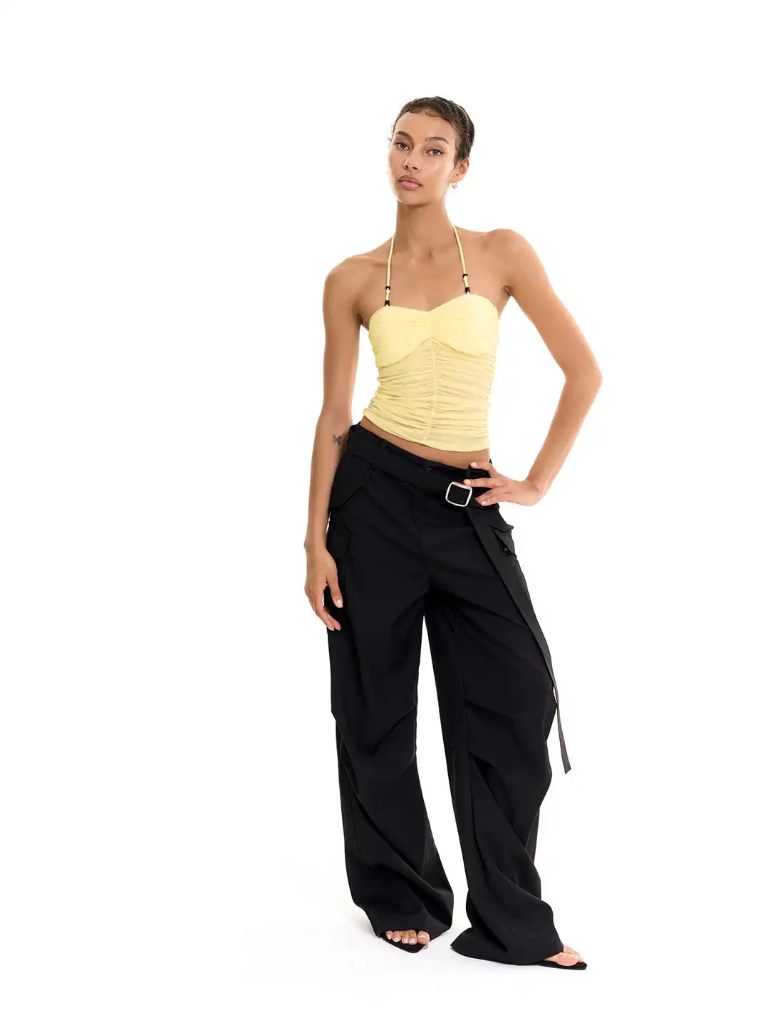 Razorr | Detachable Belt Floor-Length Casual Trousers